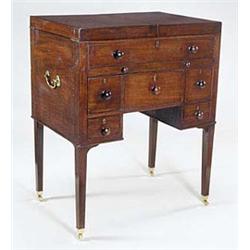 A George III mahogany enclosed dressing ta...