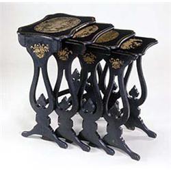 A nest of four late 19th century lacquered...
