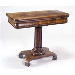 A William IV rosewood tea table, the recta...