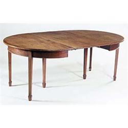 A 19th century mahogany 'D' end dining tab...