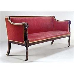 A George IV mahogany bench, with a reeded...