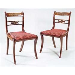 A set of six George IV beech dining chairs...