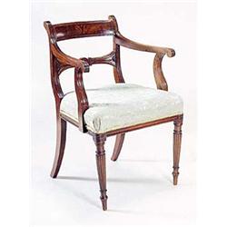 A George IV mahogany elbow chair with a cr...