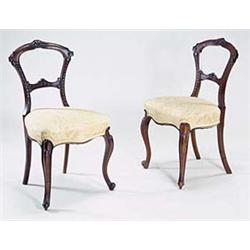 A set of six   late 19th century walnut di...