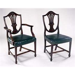 A set of eight mahogany dining chairs in G...