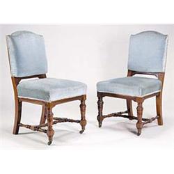 A set of six Victorian walnut dining chair...