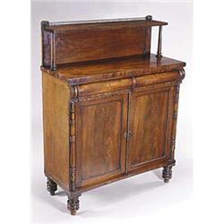 A William IV mahogany chiffonier, the shel...