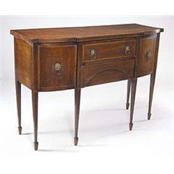 A late 19th century mahogany and satinwood...