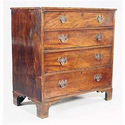 A late George III mahogany chest of four l...