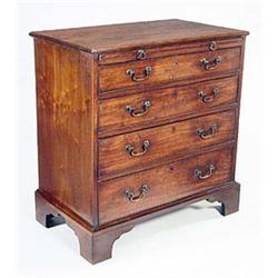 A George III mahogany chest, the moulded t...