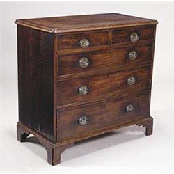 A George III mahogany chest, the top with...
