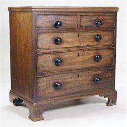 A George III mahogany chest, the moulded t...