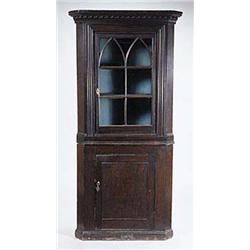 A 19th century painted pine standing corne...