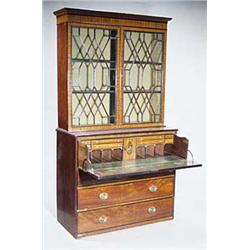 A George III mahogany and satinwood crossb...