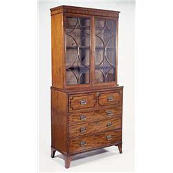 A Regency mahogany secretaire bookcase, th...