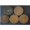 Image 2 : Indian Head One Cent; Various Dates & Conditions; Lot of 5