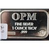 Image 1 : OPM, LLC Silver Ingot; .999 Fine Silver 1 Oz.; From Recycled Resources