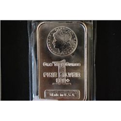 Silver ingot; 999+ Fine Silver 1 Oz.; "Made In The USA"