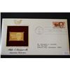 Image 1 : 1983 First Day Of Issue 22K Gold Replica Stamp W/Postal Stamp; Philo T Farnsworth American Inventors