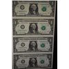 Image 1 : 2003-A US Federal Reserve Note $1; Atlanta GA Reserve; Lot of 4; Uncut Bills