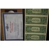 Image 2 : 2003-A US Federal Reserve Note $1; Atlanta GA Reserve; Lot of 4; Uncut Bills