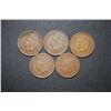 Image 1 : Indian Head One Cent; Various Dates & Conditions; Lot of 5