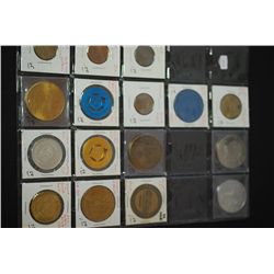Various Trade Tokens, Medals, Wooden Nickels; Lot of 16