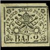 Image 1 : 1852 Papal States 2b Stamp MINT NG (STM-1000)
