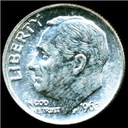 1962 FDR Silver 10c M65 Full Bands (COI-11779)