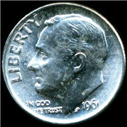1961 FDR Silver 10c MS64 Full Bands (COI-11686)