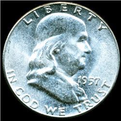 1957 Franklin Half MS64/65 FBL (COI-11160)