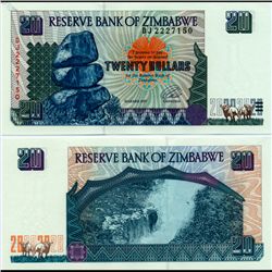 1994 Zimbabwe $20 Note Crisp Unc (CUR-07131)