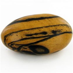 Handcarved Black & White Ebony Egg (DEC-702)