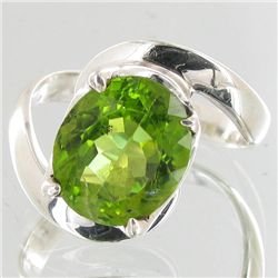 28.25twc Natural Peridot Sterling Ring (JEW-4146)