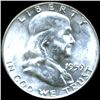 Image 2 : 1959 Franklin Half MS64/65FBL Double Die & Underweight ERRORS (COI-10763)
