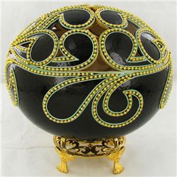 Fabrege Style Decorative Ostrich Egg Jewel Box (DEC-651)