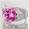 Image 2 : 52.44twc Pink Lab Diamond White Gold Vermeil/925 Ring (JEW-3974)