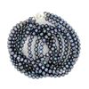 Image 1 : Black Saltwater Pearl Three Strand Necklace (JEW-250M)