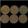 Image 2 : 1958-63 Germany 2pf AU/UNC 6Pcs. (COI-9814)