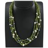 Image 1 : 550twc Peridot Pearl Bead Necklace (JEW-3646)