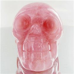 1370ct Hand Carved Rose Quartz Skull (MIN-001733)