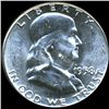 Image 1 : 1958 Franklin Silver Half MS64/65 Rare Reverse (COI-10438)