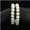 Image 1 : White Saltwater Baroque Pearl 2 Strand Bracelet (JEW-2587)
