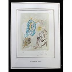 DALI HAND SIGNED ORIG. COLORED WOOD ENGRAVING - 1960