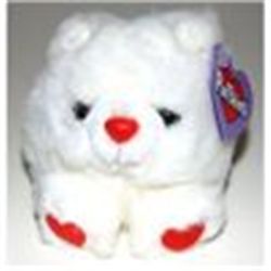 Puffkins, Hugs the White Bear with Heart Feet   Plush  Vintage
