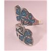 Image 1 : REDUCED!   STERLING SILVER WIDE  CLOVER LEAF OPEN RING    SIGNED FMA TAXCO MEXICO  sz 9  VINTAGE