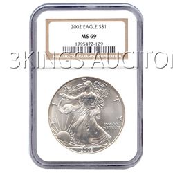 Certified Uncirculated Silver Eagle 2002 MS69