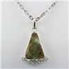 Image 1 : 18.ctw Unikite Gemstone Silver Pendant