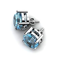 Aqua Marine 7.00ctw Earring 14kt White Gold