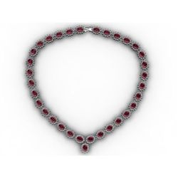 Garnet 53.85 ctw Diamond Necklace 14kt White Gold